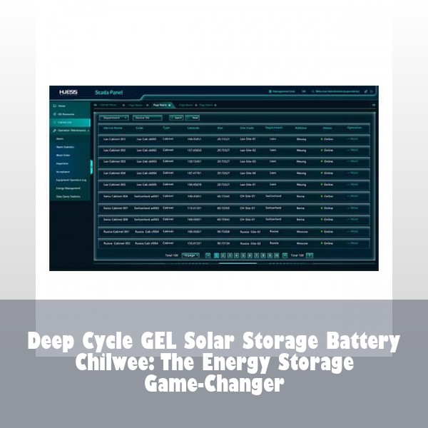 Deep Cycle GEL Solar Storage Battery Chilwee: The Energy Storage Game-Changer