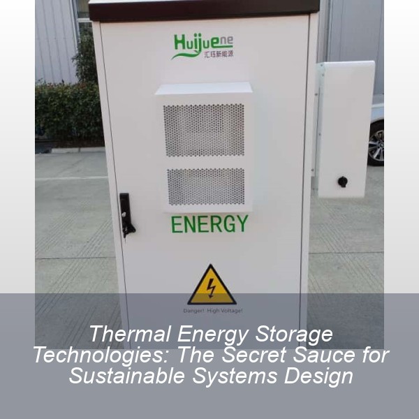 Thermal Energy Storage Technologies: The Secret Sauce for Sustainable Systems Design